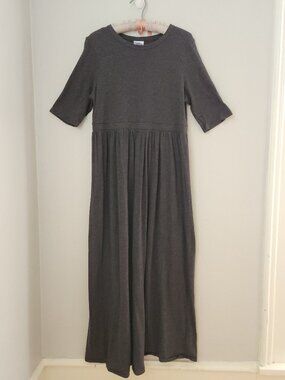 DG2 Diane Gilman Drop Waist Charcoal Grey Dress Size Med